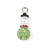 Christmas Handmade Polymer Clay with Rhinestone Pendants PALLOY-JF06037-01-1