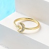 Adjustable Brass Micro Pave Clear Cubic Zirconia Cuff Rings ZIRC-Z002-09G-2