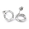 304 Stainless Steel Wave Ring Stud Earrings for Women EJEW-G298-10P-2