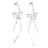 999 Sterling Silver Bowknot Ear Plugs Gauges EJEW-P296-18S-1