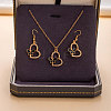 Alloy Rhinestone & Enamel Pendant Necklaces & Dangle Earrings Sets for Women FS-WGD52C4-12-1