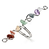 Natural Mixed Gemstone Chips Wide Ring G-Q1002-08P-1