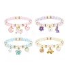 Acrylic Imitation Pearl Stretch Bracelet with Alloy Enamel Charms for Women BJEW-JB08447-1