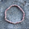 Natural Rhodonite Rondelle Beaded Stretch Bracelets UT5328-16-1