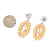 Cross Oval Glass Seed Bead Woven Stud Earrings EJEW-MZ00595-02-4