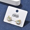 Brass Cubic Zirconia Stud Earrings EJEW-D301-03G-02-2