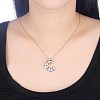 Fashion Tin Alloy Enamel Initial Pendant Necklaces NJEW-BB20985-C-2