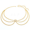 Aluminum and Alloy Crystal Rhinestone Sun with Imitation Pearl 3 Layered Waist Chains FS-WG9586B-01-3