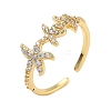 304 Stainless Steel Cubic Zirconia Cuff Open Rings for Women RJEW-Z122-02G-04-4