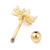 Brass Micro Pave Clear Cubic Zirconia Stud Earrings LS-EJEW-L265-08G-2