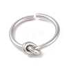 Non-Tarnish Simple Knotted 304 Stainless Steel Open Cuff Ring for Women Men RJEW-Z038-05P-2