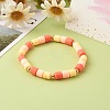 Handmade Polymer Clay Column Beads Stretch Bracelets BJEW-JB06425-2
