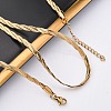 304 Stainless Steel Twisted Snake Chain Necklaces NJEW-Q013-08G-4