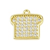 Brass Micro Pave Clear Cubic Zirconia Charms KK-L238-18G-1