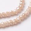 Electroplate Glass Beads Strands X-EGLA-F124-PL-A01-3