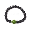 Natural Lava Rock Stretch Bracelets BJEW-JB11095-03-1