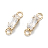 Brass Clear Cubic Zirconia Links Connectors ZIRC-G170-16G-2