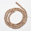 Faceted Rondelle Transparent Painted Glass Beads Strands X-DGLA-J001-C01-4mm-2