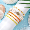 5Pcs 4 Styles Glass Seed Beaded Bracelet Set & 1 Pcs Shell Beads Bracelets BJEW-TA00587-01-3