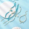 304 Stainless Steel & Synthetic Turquoise Charm Bracelets BJEW-JB14065-1