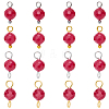 16Pcs 4 Styles Lab Grown Red Corundum Charms with July Birthstone Connector Charms PALLOY-SW00124-1