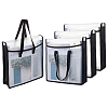 Translucent PP Book Storage Tote Bags with Polyester Handles ABAG-WH0039-68A-1