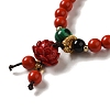 6mm Round Cinnabar Mala Stretch Bracelets BJEW-B080-28A-04-2