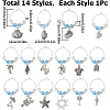 Sea Animals Alloy Wine Glass Charms AJEW-SC0002-16-2
