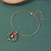 Christmas Wreath & Bell Alloy Rhinestone Pendant Necklaces & Dangle Earrings & Charm Bracelets & Brooch Sets WG06691-09-3