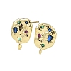 Brass Micro Pave Cubic Zirconia Stud Earring Findings KK-U075-01C-02G-1