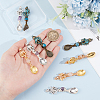 9Pcs Tibetan Style Alloy &  Gemstone Bead Big Pendants PALLOY-GA00010-3