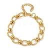 304 Stainless Steel Oval Link Chain Bracelets for Women BJEW-F536-10G-2