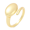 Oval Brass Open Cuff Rings for Women RJEW-G343-17G-4