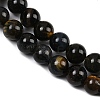 Natural Yellow Blue Tiger Eye(Dyed & Heated) Bead Strands G-P230-07-6mm-AB-4