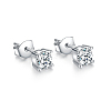 Fashionable Sterling Silver Clear Cubic Zirconia Stud Earrings MX3560-2-1