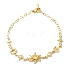 Brass Micro Pave Cubic Zirconia Link Bracelets BJEW-H639-06G-4