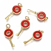 Brass Enamel Pendants KK-B023-01G-C-1