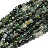 Natural Moss Agate Nuggets Beads Strands G-J335-06-1