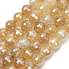 Electroplated Natural Agate Beads Strands G-B191-A07-10mm-08-2