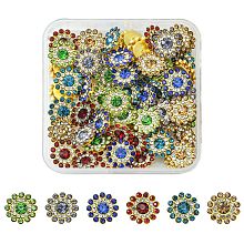 60Pcs 6 Colors Rhinestone Buttons RB-YW0001-08