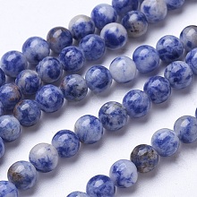 Natural Blue Spot Jasper Beads Strands G-D855-10-6mm