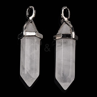 Natural Quartz Crystal Double Terminated Pointed Pendants G-F295-04G-1