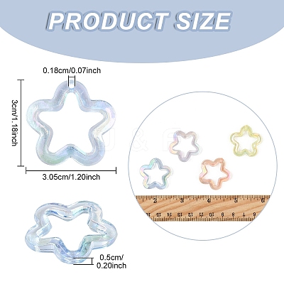 20Pcs Transparent Acrylic Pendants MACR-YW0004-18A-1