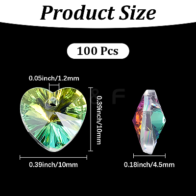 100Pcs Glass Charms GLAA-SP0001-69-1