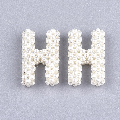 Handmade ABS Plastic Imitation Pearl Woven Beads FIND-T039-18-H-1