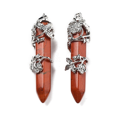 Natural Red Jasper Big Pointed Pendants G-A172-16G-1