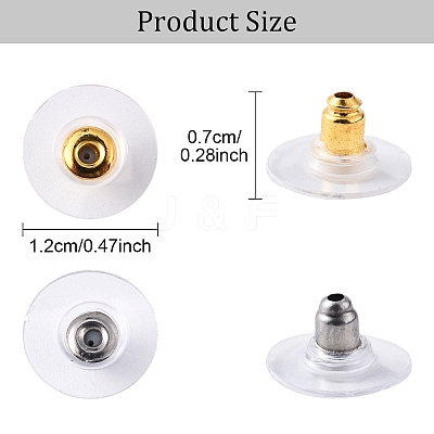 80Pcs 2 Colors Brass Bullet Clutch Earring Backs KK-YW0002-77-1
