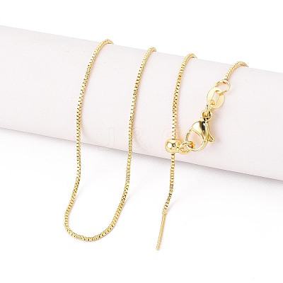 Brass Box Chain Adjustable Slider Necklaces NJEW-B119-02G-1