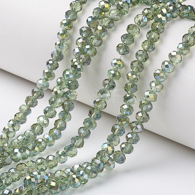 Electroplate Transparent Glass Beads Strands X-EGLA-A034-T6mm-S11-1