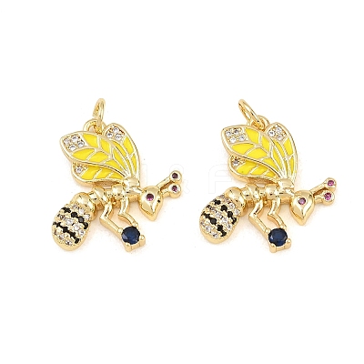 Brass Micro Pave Cubic Zirconia Pendants KK-H537-19A-G-1